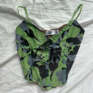 Tiger Mist Green Camouflage Women's Top